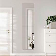 LIVINGANDHOME Living And Home Premium 4pc Acrylic Mirror Tile Set - 30x30cm Shatterproof Wall Mirrors (Decorative, DIY, Home Office) - Clear - View 1