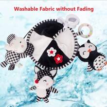 1pc High Contrast Black & White Animal (Fox, Owl, Elephant) Baby Crib Mobile, Soft Plush Hanging Toy For Stroller, Car Seat, Baby Rattle, Gifts For 0-12 Months Infants