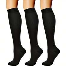1 paire de chaussettes de compression pour la circulation sanguine unisexe, 15-20 mmHg, meilleur soutien pour les sports, la course, le cyclisme