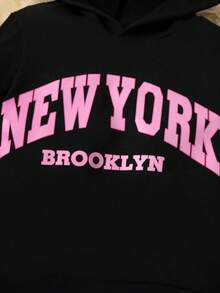 2pcs/Set Tween Girl New York Design Cute Long Sleeve Hoodie Sweatshirt + Girls Long Pants Outfit - Fashion Clothing