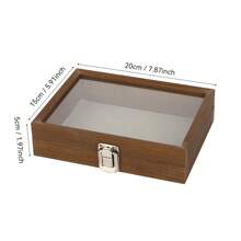 1 PC Jewelry Organizer Wooden Velvet Jewelry Tray Organizer Felt Jewelry Box Tray Holder With Clear Lid Storage Jewelry Tray Box For Necklace Stone Earring Bracelet Display Storage Organizer Box