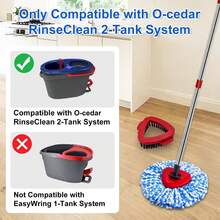 6 Pack Spin Mop Replacement Heads For O-Cedar RinseClean 2 Tank System - 100% Microfiber Refills - Compatible With O-Cedar Spin Mop Bucket - Machine Washable For All Hard Floors - 6 Pieces Blue Heads & Base & Brush - 查看 2
