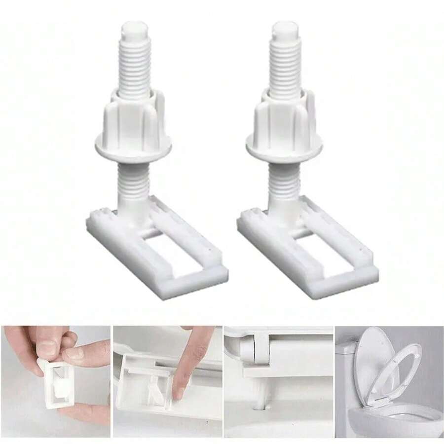 2 tornillos de fijación de la tapa del inodoro, adecuados para tornillos de asiento de inodoro integrados en el baño - Blanco - Ver 1