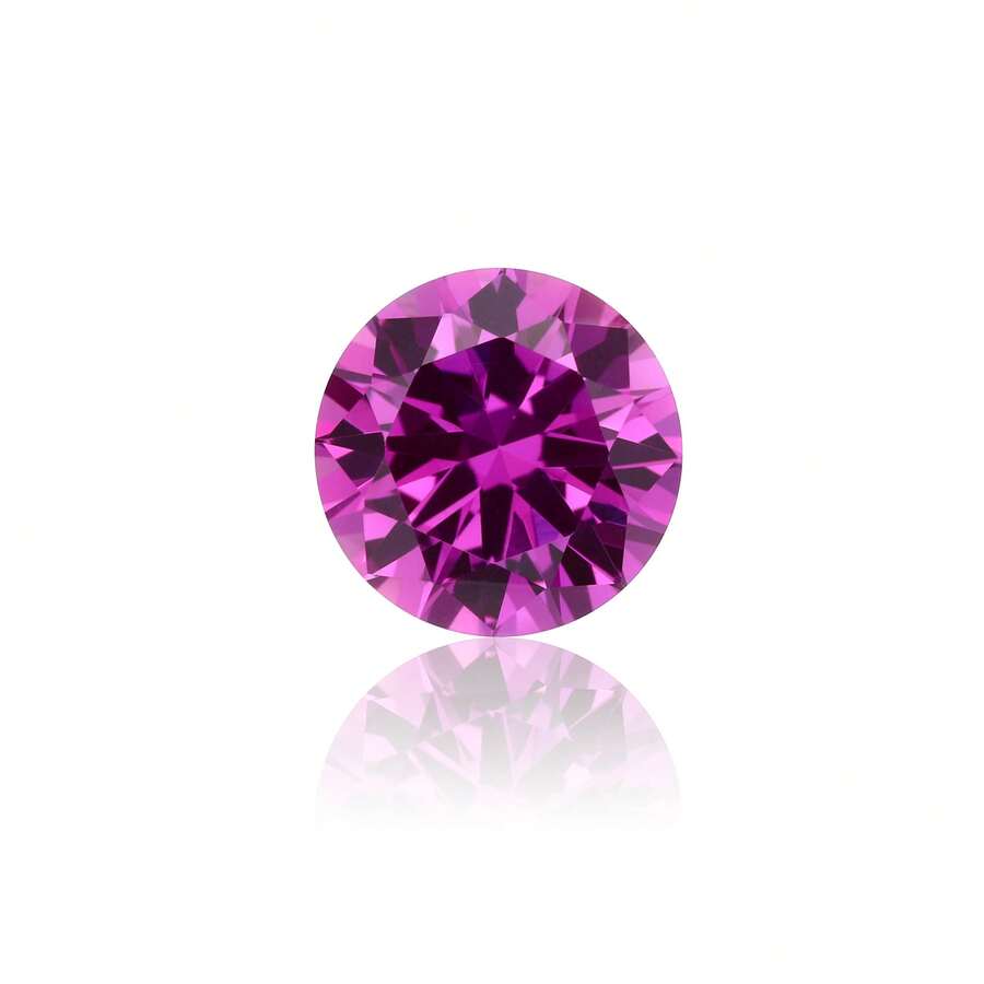 100% Purplish Red Sapphire Loose Round Cut Gemstone For Charms Advanced Jewelry Making Materials DIY