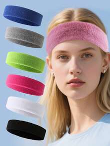 1 Pack Thin Terry Cloth Headband, Wristband Set, Sweatbands Athletic Hair Soft Headband For Women, Men, Basketball, Football, Soccer, Terry Cloth Athletic Hairband For Exercise