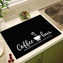 1pc Home Decor, Coffee Cup Printed Drain Mat, New Absorbent Kitchen Counter Drying Pad, Kitchen Dish Drying Mat - Dish Pad, Soft Diatomite Non-Slip Quick Dry Mat, Suitable For Kitchen Counter, Coffee Maker, Espresso Machine, Etc.