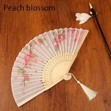 1 szt. Vintage składany bambusowy wentylator, styl retro boho ozdobiony czarnym motylem, kwiatami i frędzlami, kolorowy modny dodatek dla kobiet, wiosna/lato