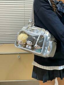 日系原宿风Ltabag大容量可爱保龄球包徽章元素女学生多功能手提包斜挎包背包