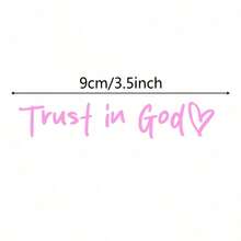 Bible Church Mirror Stickers - Trust In God, Faith Hope For Love, Self-Adhesive Shiny Appearance, Teacher Religious Gifts, "Trust In God" With Heart Graphics - Christian Church Decorations For Churches, Homes, Schools And Offices! 5FBI - Pink - View 2