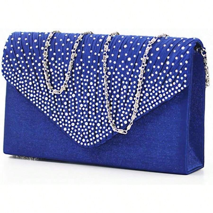 New Ladies Evening Handbags Bridal Wedding Bag Handbag - Royal Blue - View 1