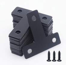 20pcs T Flat Shape Braces Corner Bracket, 40x40 Mm Decorative Corner Brackets Mending Plate, Stainless Steel T-Shaped Bracket For Wood Furniture Fixing - Multicolor - View 1