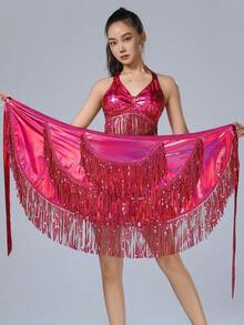 漆皮亮片流苏裙臀巾 | 肚皮舞狂欢派对拉丁舞腰链