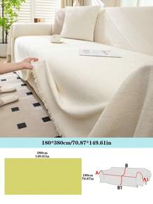 1PC All-Season Non-Slip Sofa Cover - Fit For Single, Double, Triple & Quad Sofas, Machine Washable, Modern Design Home Decor