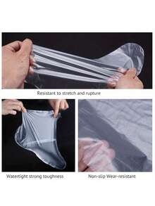 Disposable Transparent Foot Covers, High-Quality Foot Care Products, Disposable Clear Plastic Foot & Hand Covers - Unscented PE Moisturizing Socks For Pedicure, Manicure, Detox SPA, Infection Prevention & Hydration Care, Pedicure Accessories, Semitransparent Design, Durable Construction