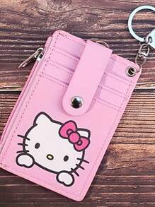 Sanrio 1 PC Hello Kitty Pink Lanyard With Card Holder – Cute Cartoon Design For ID, Access, Student & Work Badges – Neck Strap For Easy Carrying