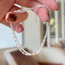 1 pieza Pulsera de mujer de doble capa con estampado de estrellas, joyería elegante