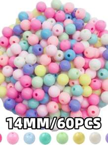 Contas espaçadoras acrílicas foscas de macaron 6/8/10/12/14 mm, contas soltas, redondas, para fazer pulseira, colar, brinco, joias faça você mesmo