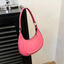 Elegant Solid-Color Minimalist Pentagram Shoulder Bag - Pink - View 3