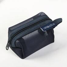 1 portofel pentru monede din plasă pătrată 3D în stil retro, portofel mini pentru chei, husă pentru căști, geantă din nailon pentru monede, geantă transparentă de depozitare, geantă de mână, geantă cosmetică, geantă pentru gadgeturi, strat exterior din plasă, poate conține diverse obiecte personale