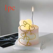 5 件/1 件简约心形亚克力蛋糕装饰，适合毕业典礼、生日、蛋糕、派对、单身派对、杂志派对、派对装饰