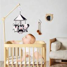 1pc High Contrast Black & White Animal (Fox, Owl, Elephant) Baby Crib Mobile, Soft Plush Hanging Toy For Stroller, Car Seat, Baby Rattle, Gifts For 0-12 Months Infants