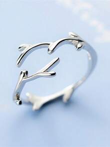 Anillo de espinas de plata con estilo Y2K, anillo de picos con alambre de púas único de geometría ajustable, anillo gótico de calle - plateado-5 - Ver 2