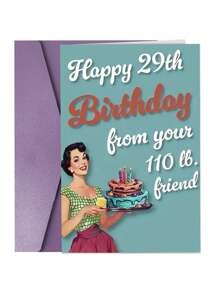 1Pc,Vintage Style Birthday Wish Card, Suitable For Giving To Best Friends - Humorous 29th Birthday Wish With Envelope, Perfect For Women's Birthday Gifts, Friendship Celebrations, Small Business Thank-You Cards