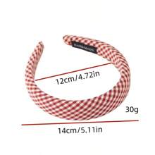 The Gentle Checkered Design Height-Increasing Sponge Hair Band On The Top Of The Head Has A Retro And Artistic Style. It Is A Daily Face And Face Accessory, Hairband Headband For Women, Hair Accessories, Hair Hoop