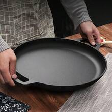 Versatile Non-Stick Cast Iron Pizza Pan - Perfect For BBQ, Camping And Outdoor Cooking, Easy To Clean - 28cm Black - View 5
