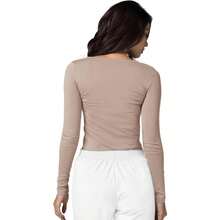 Local Delivery--Underscrubs For Women - Long Sleeve Underscrub Comfort Tee - 卡其色 - 查看 2