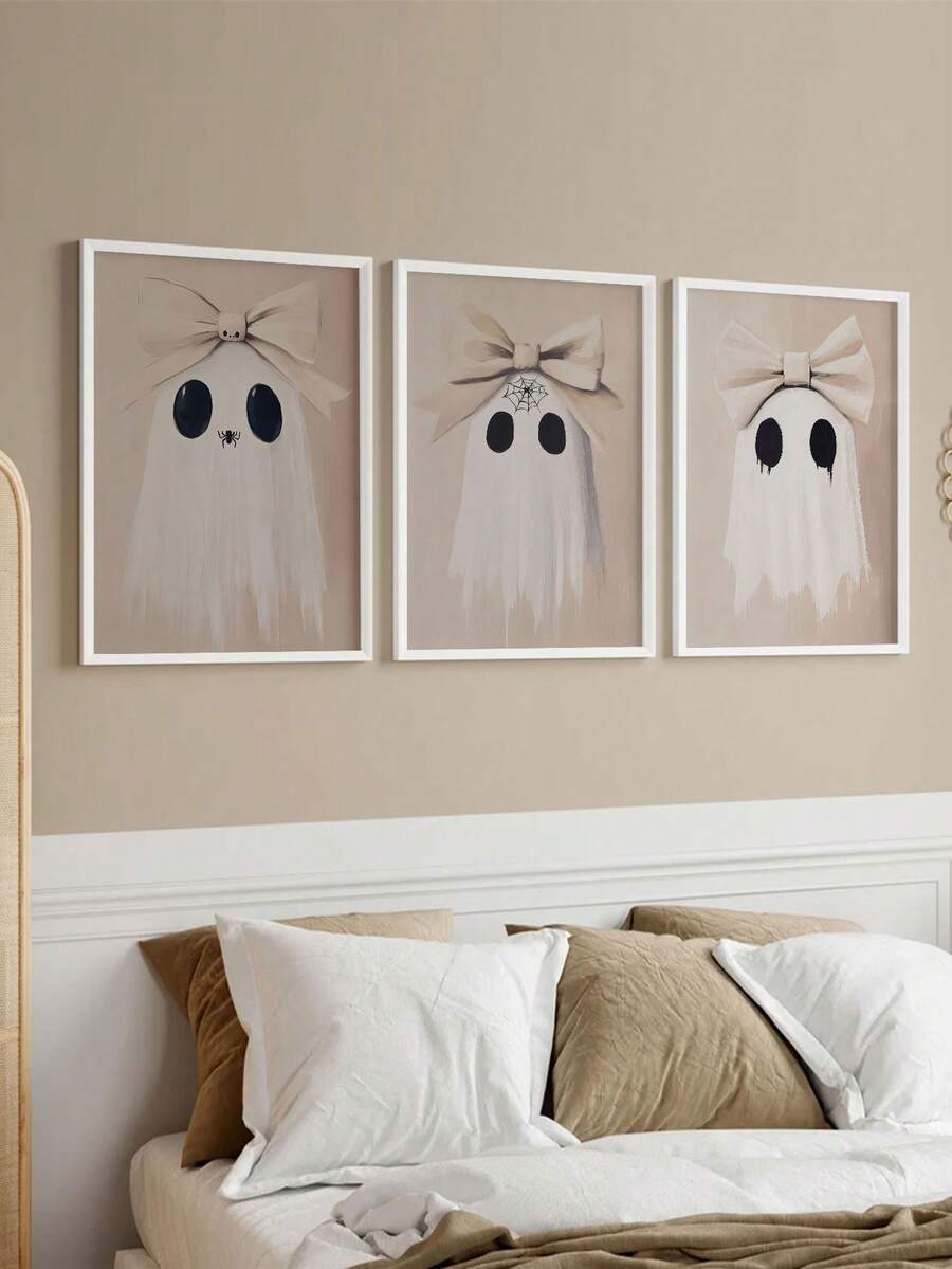 Set de 3 impresiones de Halloween, imprimibles de Halloween, pintura de fantasmas decoración de Halloween, decoración de arco para habitación, impresiones digitales de arte de pared de truco o , sin marco, decoración navideña, decoración del árbol de Navidad, decoración de regalos, decoración de Acción de Gracias, decoración de boda, decoración del hogar, decoración de otoño, decoración de cumpleaños para regalos, suministros para fiestas, decoración interior y exterior, decoración de jardín, decoración de festivales, decoración de Halloween, decoración de pared, adornos de Halloween - Multicolor - Ver 1