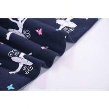 Girls Pure Cotton Summer Pjs Size 2T-14Years, Little Girls Short Sleeve 4-Piece Sleepwear Kids Toddler Pajamas Set - 漂亮的芭蕾舞女孩 - 查看 7