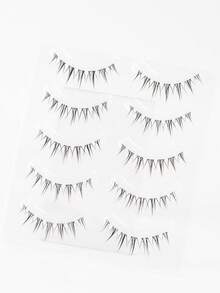 QDUM Manga 假睫毛 5 对小恶魔自然柔软睫毛透明塑料带仙女仿貂睫毛