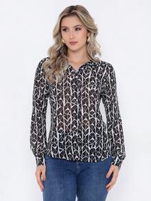 Crepe Long Sleeve Shirt