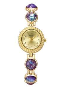 1 peça de relógio de pulso feminino vintage de luxo, estilo minimalista e elegante, adequado para uso diário
