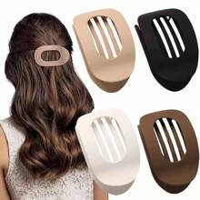 4 Stück/1 Stück Damen 11,2 cm Plastik Minimalistische einfache Stil elegante Großraum Haarklammer, weiß/schwarz/khaki/braun, geeignet für tägliche Frisuren, Gesichtsreinigung, Make-up, Outfit-Passende Haarklammern, Haarklammern, Haarklips, Haarklammern, Haarklemmen, Haarklemmen