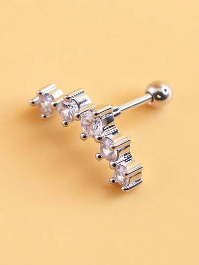 1pc Zirconia Pave Soft Cartilage Ear Stud Earring Piercing Jewelry
