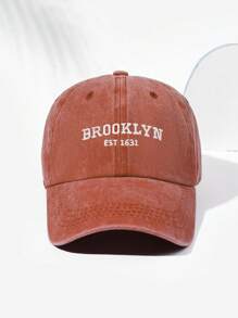 1 Stück Unisex BROOKLYN EST 1631 bestickte Vintage Baseball Kappe, atmungsaktiv mit UV-Schutz, personalisiert minimalistisch geeignet für Outdoor Sport, Wandern, Alltagstragen, verstellbare Größe, modisch vielseitig, Geschenk für Festivals