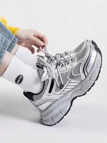 Women Wedge Sneakers - Silver - View 1