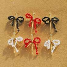1 pieza Accesorio de joyería Colgante de lazo con cristal trenzado con forma de copo de nieve chapado en oro de acero inoxidable, adecuado para uso diario de mujeres
