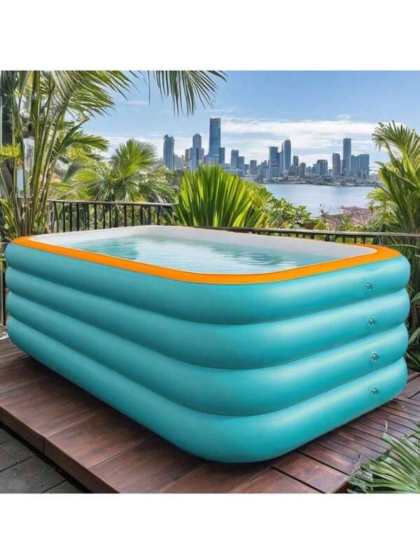 Extra Large Inflatable Swimming Pool - Thickened Family Size Pvc Pool, Multi-Component Design, No Electricity Required, Foldable And Easy To Install Water Playground, Suitable For Adults - Multi-Layer Design, Suitable For Courtyards And Swimming Centers