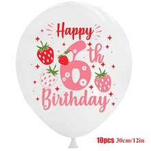 10 Pcs Strawberry Girly Lovely Party Decor Balloons Set – Suitable For Baby Birthday Party, Baby Shower ,Girl's Birthday, Girls'Party,Gender Reveal Party For Ages 1-6 - Multicolor - View 14