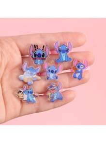Disney Anillo de Dibujo Animado de Stitch de Disney - Regalo de Joyería Adorable de Alien para Niños y Fans, Regalo para Volver a la Escuela, Accesorio de Moda Temático