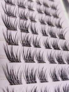 60 片自粘式自然假睫毛，易于粘贴，适合初学者的精致黑色睫毛 - C - 查看 9