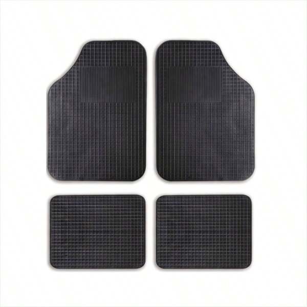 Set di 4 tappetini per auto in PVC antiscivolo, tappetini da pavimento durevoli con strisce antiscivolo e bordi arrotondati, tappetini universali per camion, SUV e berline, tappetini da pavimento | Tappetini per tutto l'anno. Dopo averli ricevuti, ventilare e lasciarli riposare per 1-2 giorni e l'odore svanirà.