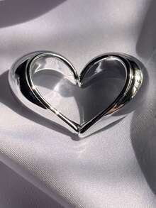 Women's Hoop Earrings Carved Bold Drop Chuncky J Shape High Fashion Gold Or Silver - Bạc - Xem 10