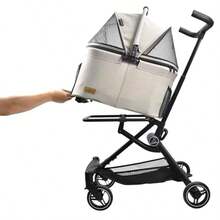 TLL  2025 New 3 In 1 Dog Cat Stroller With Detachable CarrierCar Seat Combo Best Lightweight Folding Portable All Terrain Pet Travel System Puppy Kitty Doggie Bunny Stroller For 30lbs Light Khaki YU