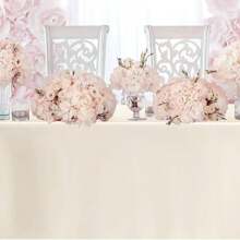 1/2 Pc Ivory White Tablecloth 58*102 Inch, Soft & Smooth, Suitable For Engagement, Party, Banquet, Dinner, Meeting, Celebration, Ceremony Decor