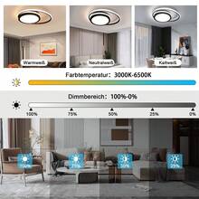 Ceiling Light LED Living Room Ceiling Light - Black Dimmable Living Room Light Modern Round Kitchen Light 56W Starry Sky Design Ceiling Light For Bedroom, Study, Hotel, Office, Kitchen - Black - View 4