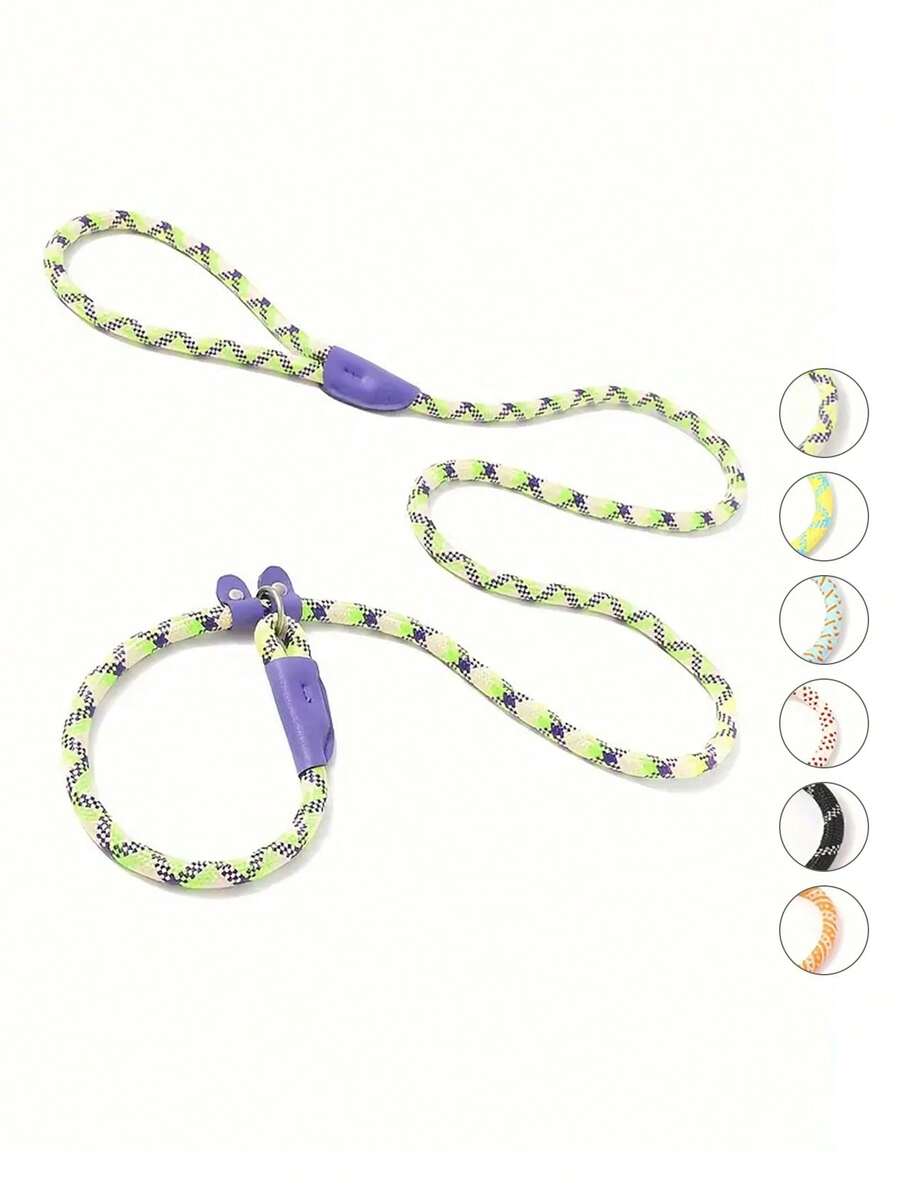 1pc Pet Leash With Reflective Stripes, Durable Dog Training Leash, Outdoor Walking Training - Multicolor - View 1